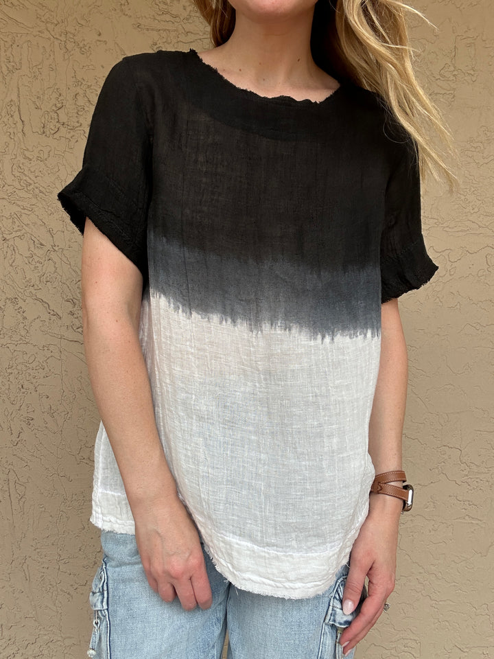 Luna Luz Edgy Ombre Linen Top