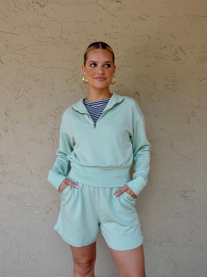 Softest Fleece Half-Zip Pullover in Cantaloupe