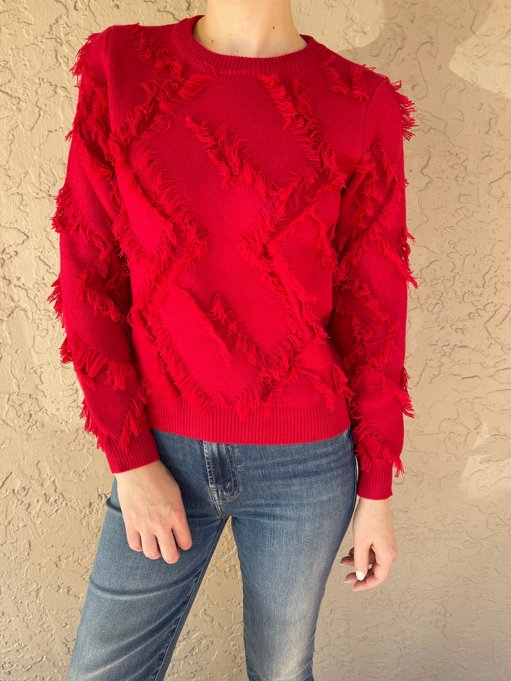 Crew Neck Pullover - Tango Red