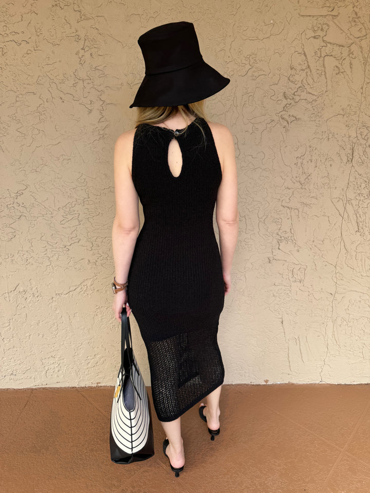 Barbara Katz Alexandra Sleeveless Midi Dress in Black