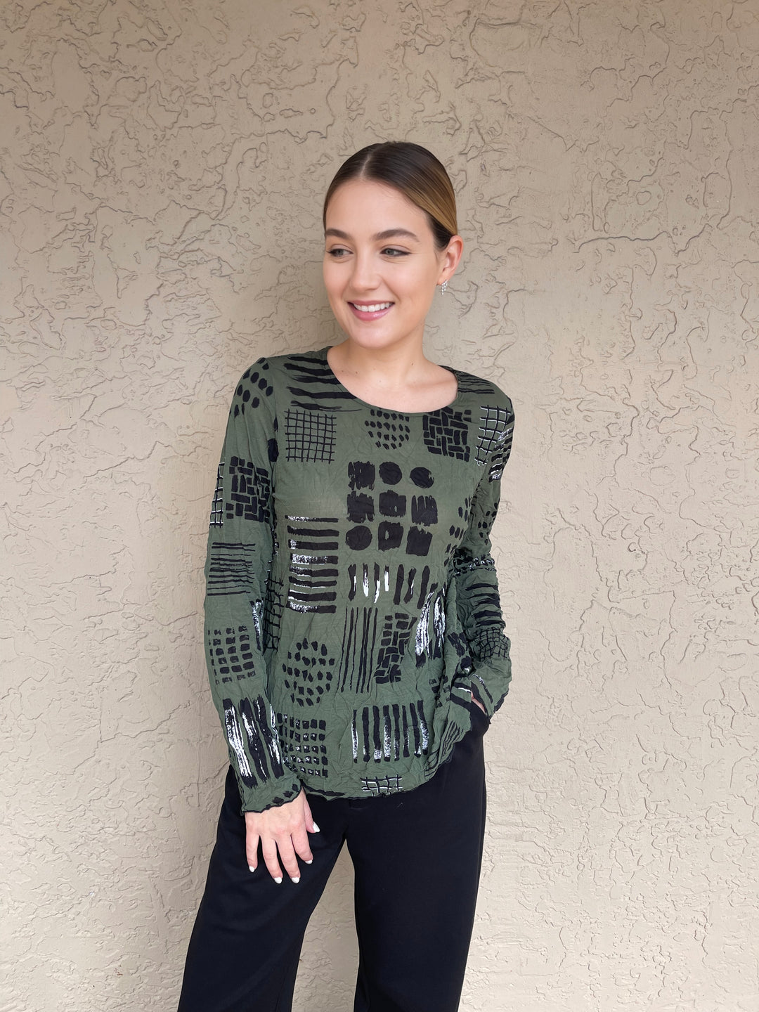 Chalet - Andrea Crinkle Top in  Elm