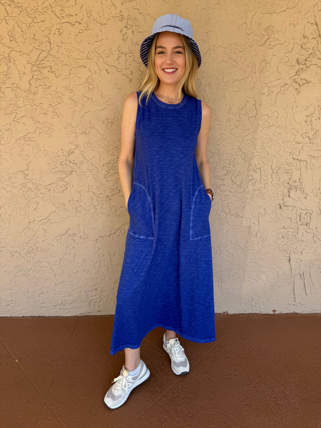 Elliott Lauren Sleeveless Maxi Dress With Pockets - Harbor Blue