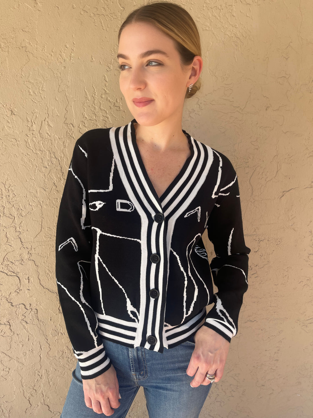Button Front Cropped Cardigan