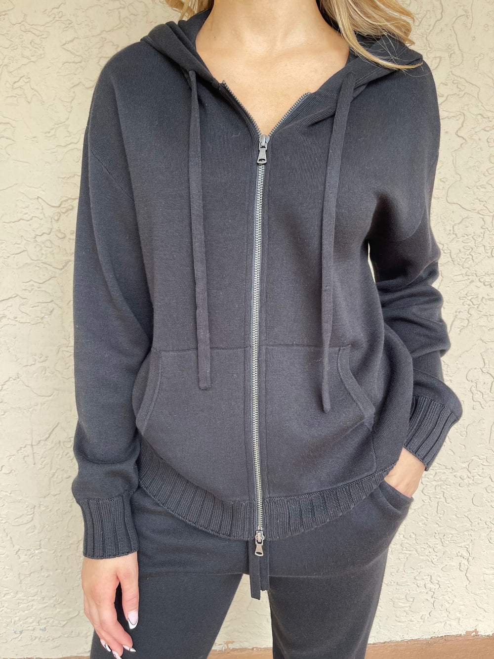 Repeat Zip Up Hoodie - Black