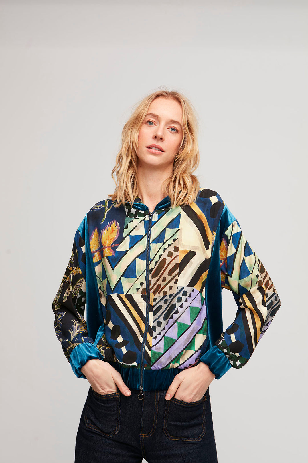 Aldomartins Velvet Trim Bomber