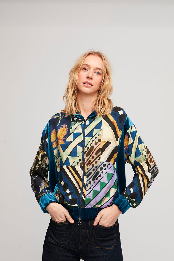 Aldomartins Velvet Trim Bomber