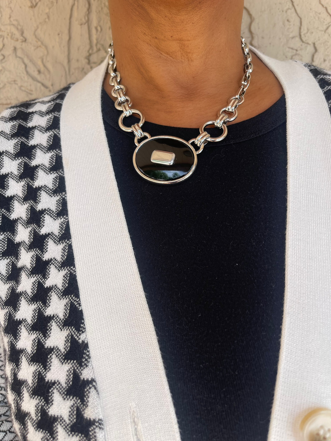 Ben Amun - Chain Necklace with Onyx Stone