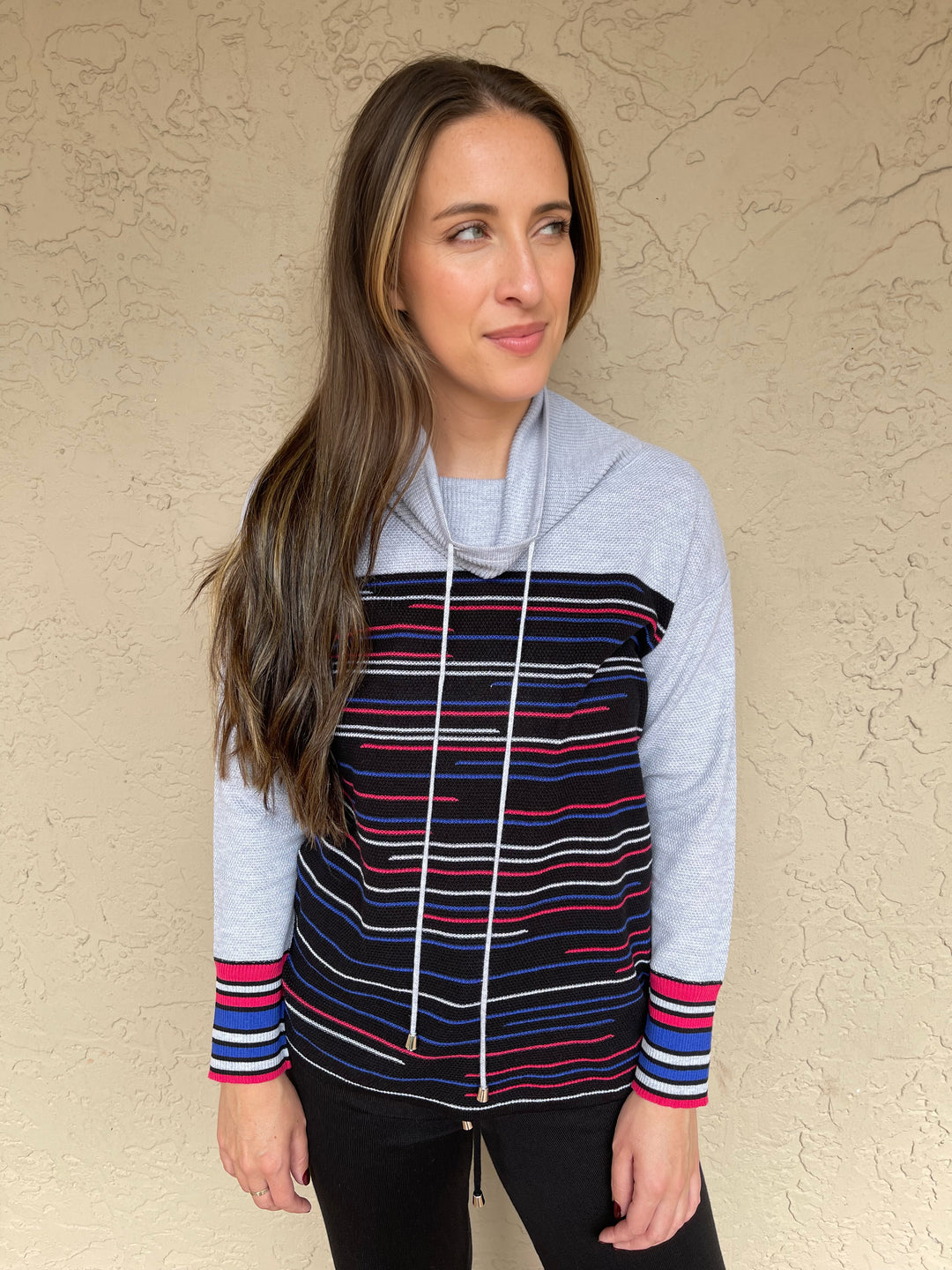 Barbara Katz Drawstring Panel Sweater