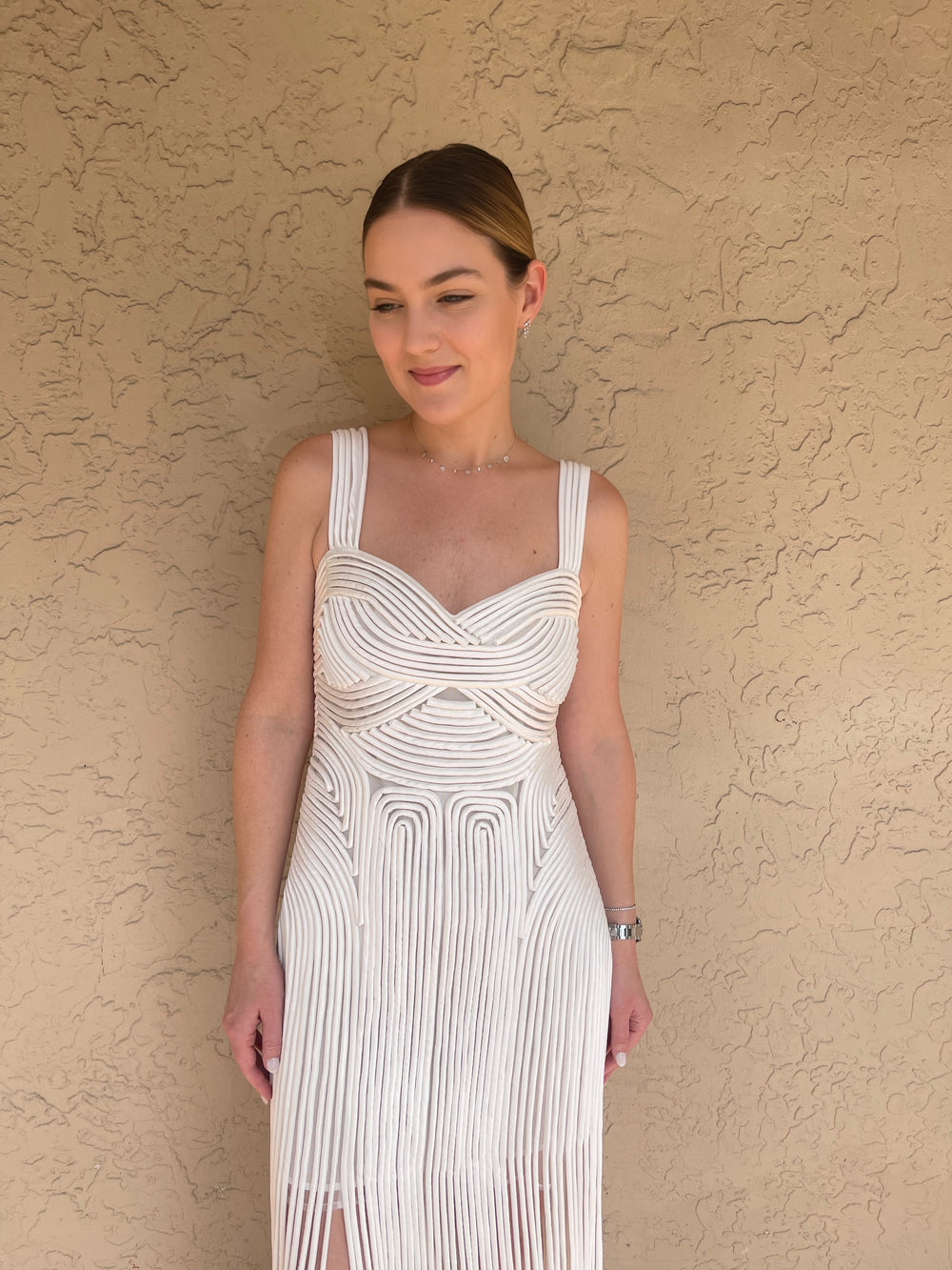 Simkhai Darby Fringe Hem Midi Dress