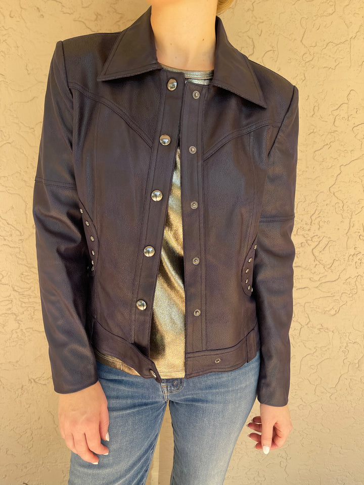 Cropped Jacket with Mate Stud