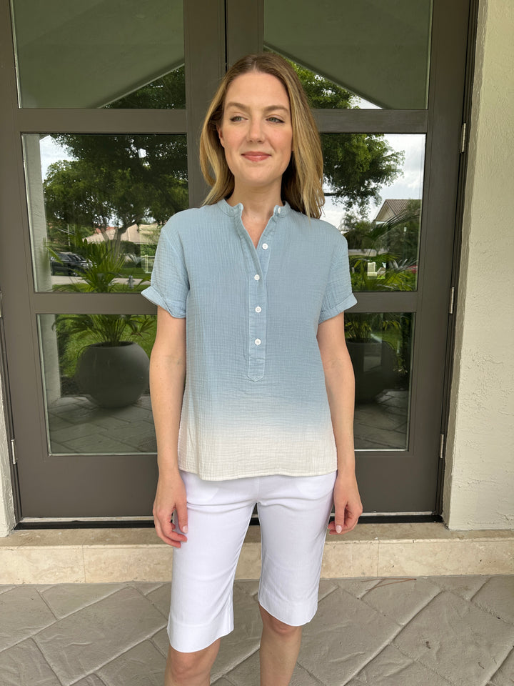 Pure Amici Gauze Dip Dye Top
