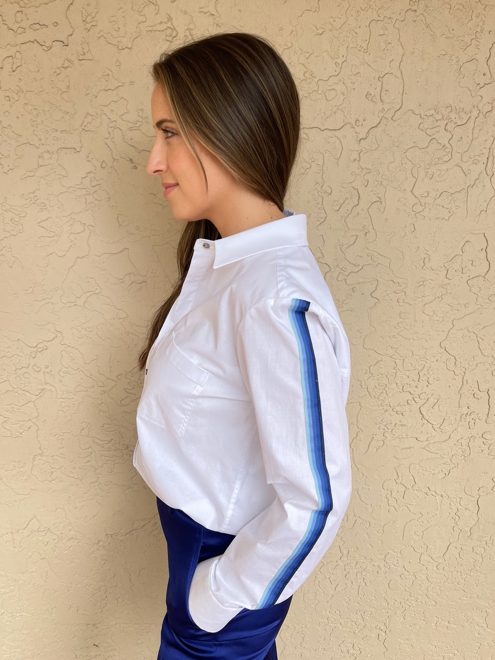 Bariloche Stripe Shirt With Line - White