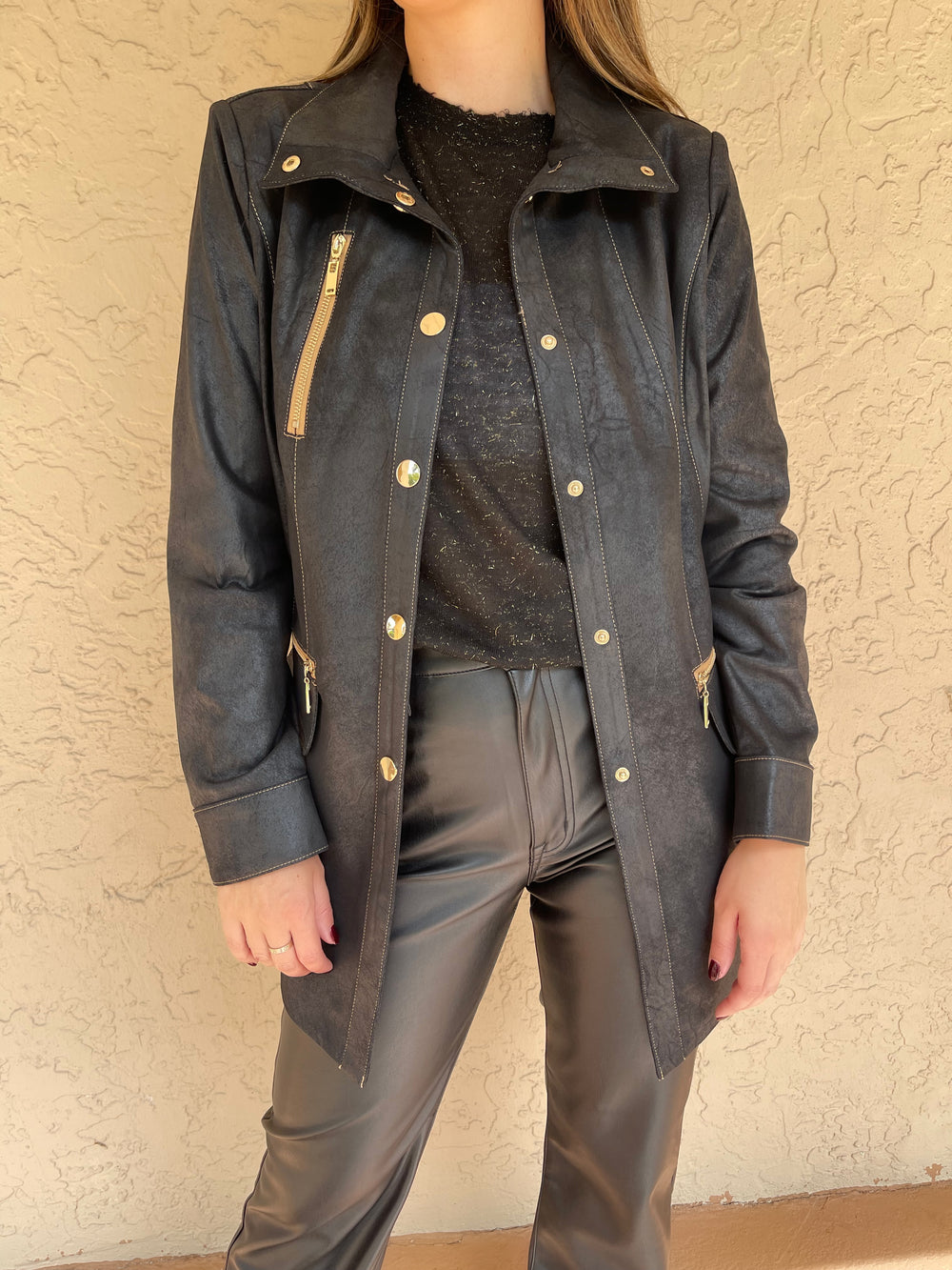 Long Trench with Gold Zipper