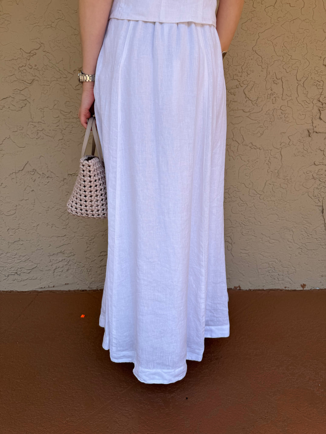 Finley Linen Skirt - White