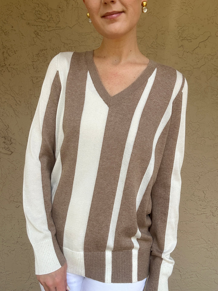 Peace of Cloth Sequin Stripe Sweater - Mushroom