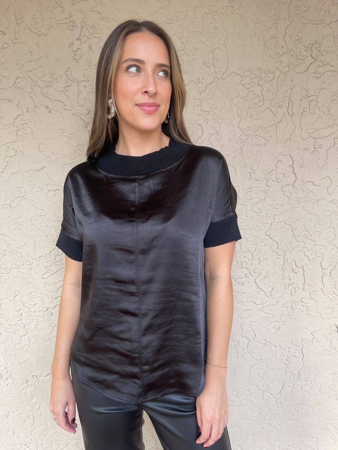 Tania Satin Top - Black