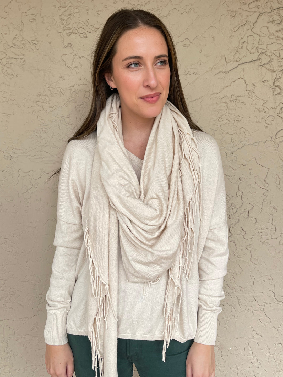 Fringe Wrap - Stone