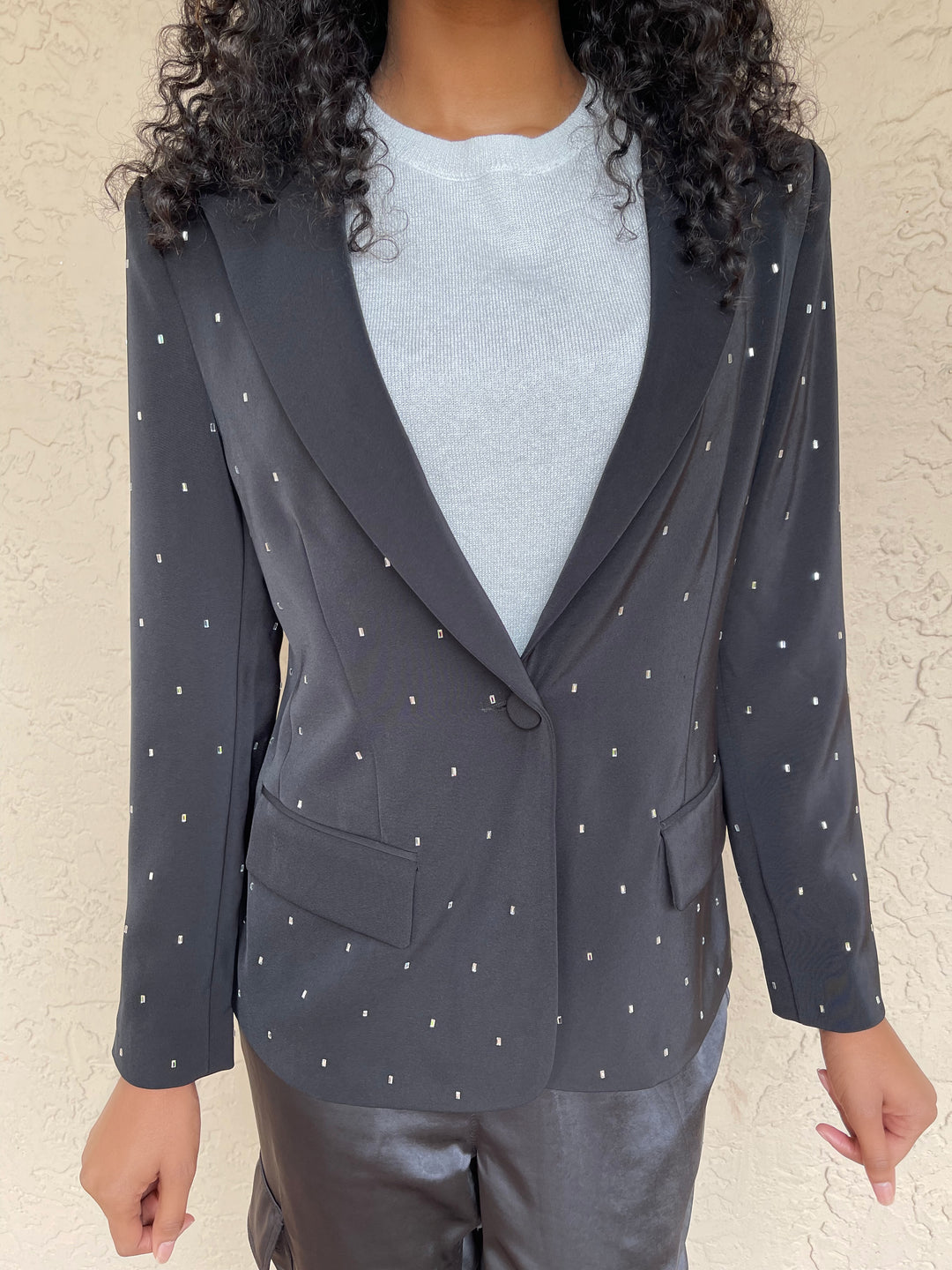 J Society Rhinestone Blazer - Black