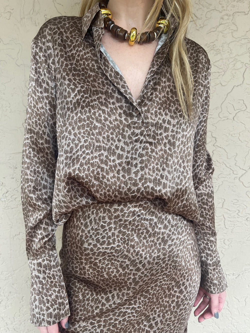 Catherine Gee Daria Silk Shirt - Elegant Leopard