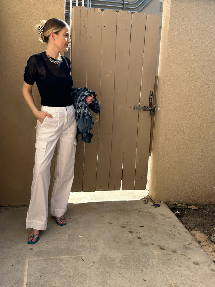 Ally Cargo Pant - White