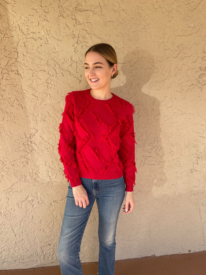 Crew Neck Pullover - Tango Red