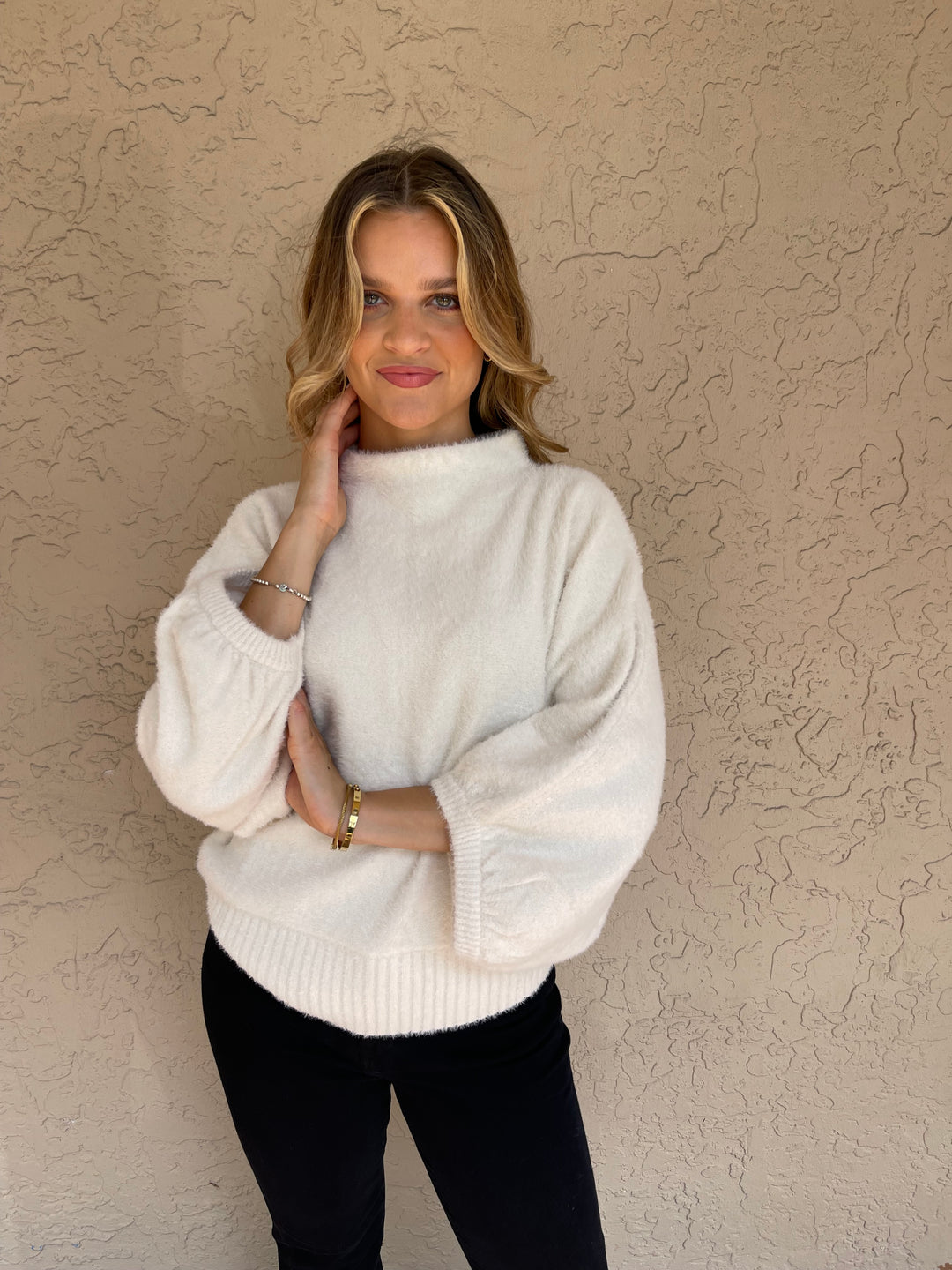 Melissa Nepton Bettany Wide Sleeve Mock Sweater
