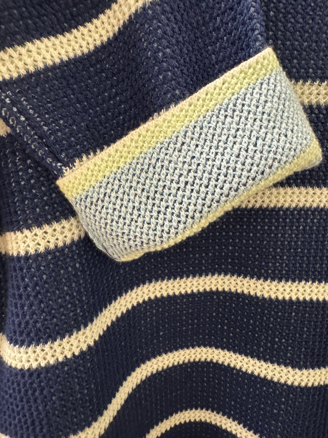 Plaited Reversible Stripe Pullover in Midnight Combo