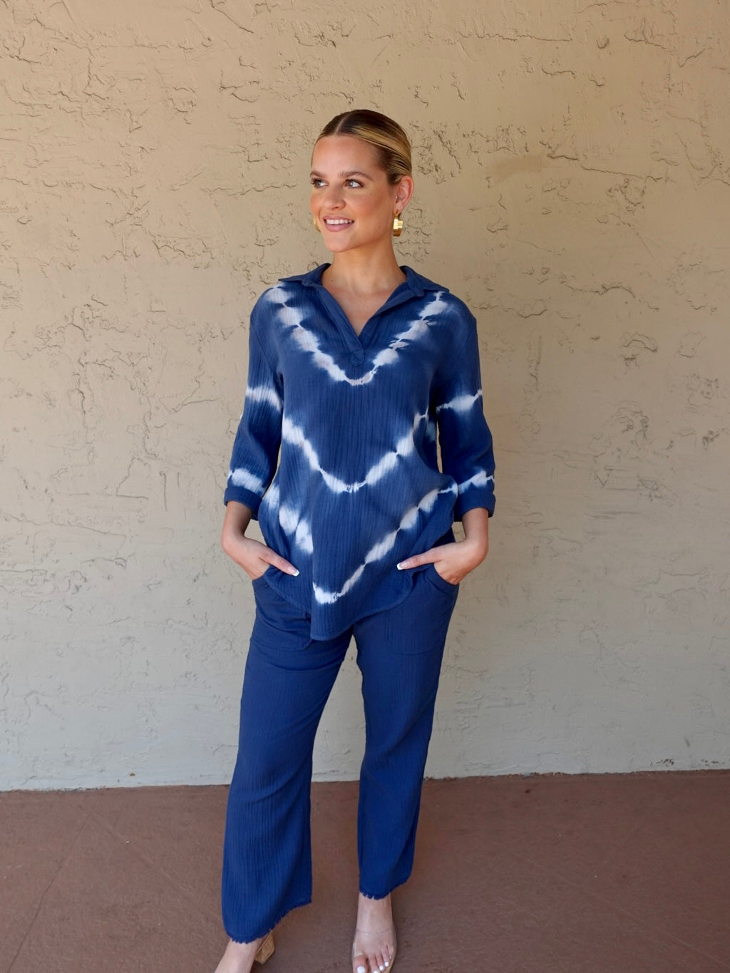 Pure Amici Fringe Pant - Navy