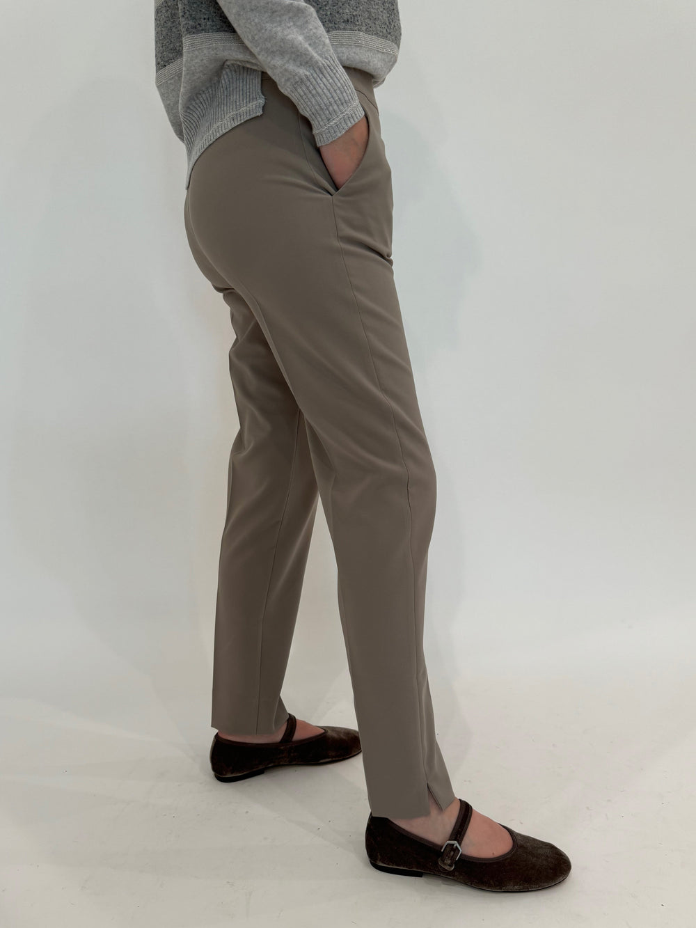D.Exterior EW Straight Leg Trouser in Visone available at Barbara Katz