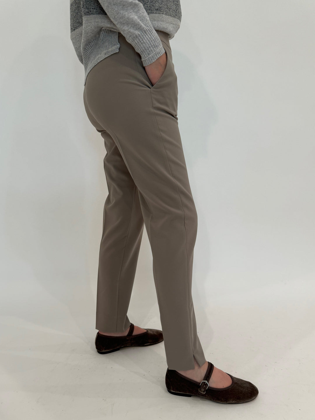 D.Exterior EW Straight Leg Trouser in Visone available at Barbara Katz
