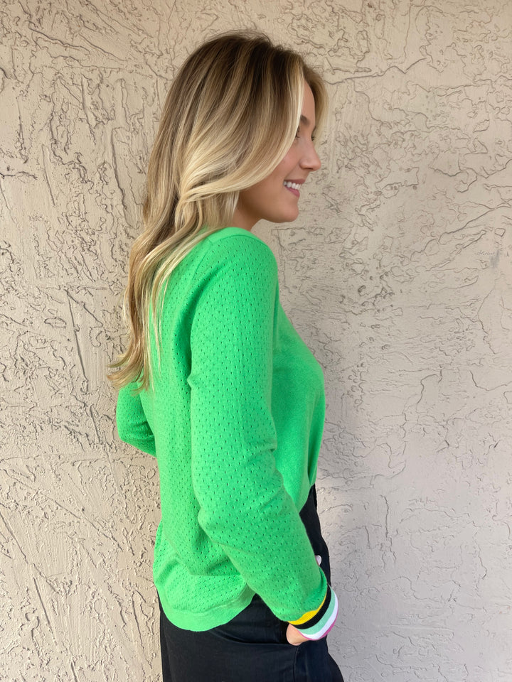 Zaket and Plover Stitch Pocket Sweater - Emerald