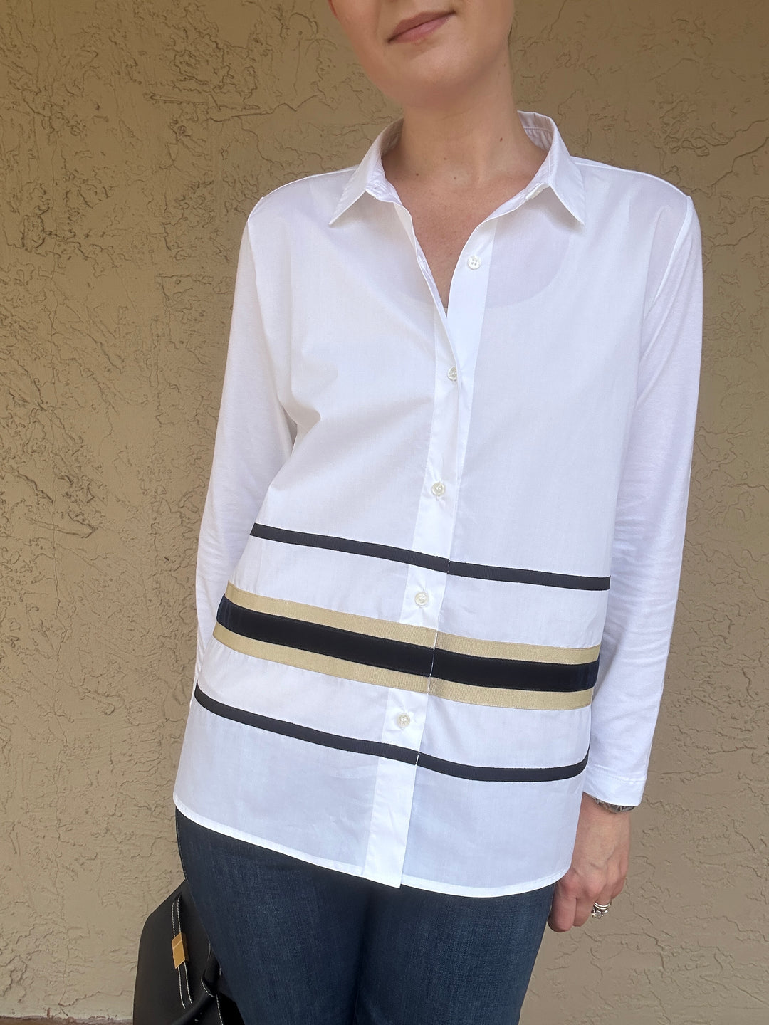 WHYCI Velvet Trim Shirt