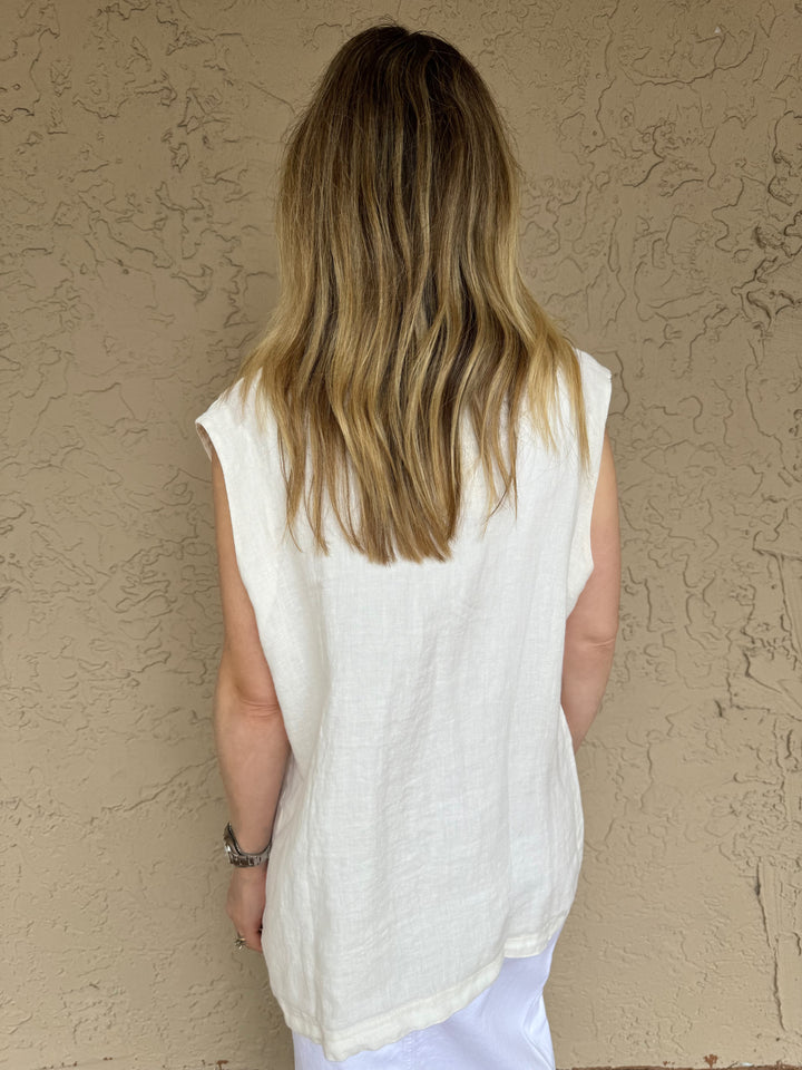 Barbara Katz Long Linen Vest