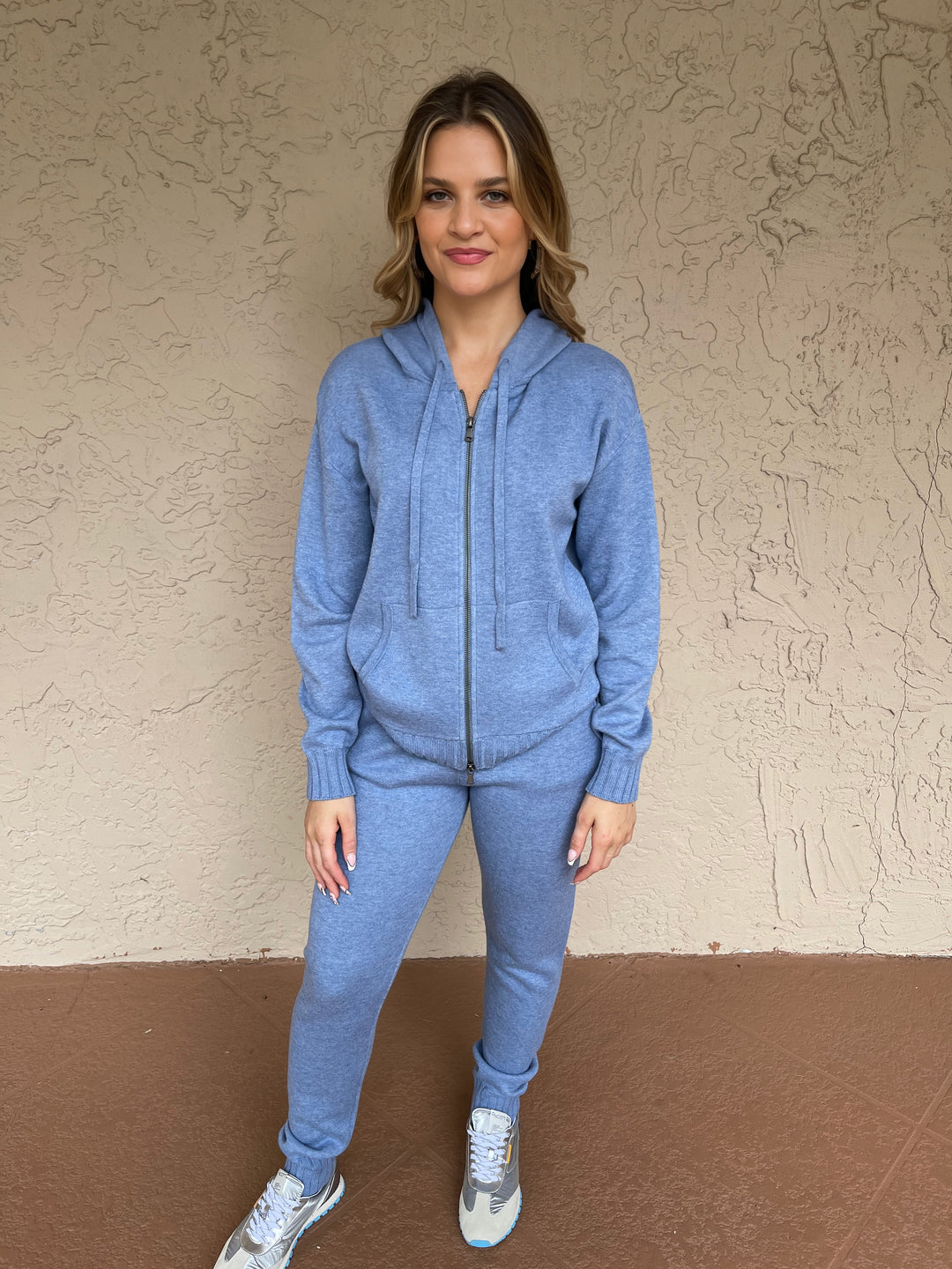 Women wearing her Zip Up Hoodie