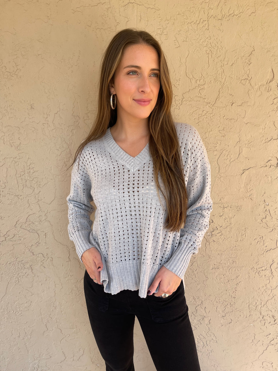 Pure Amici Silver V Sweater