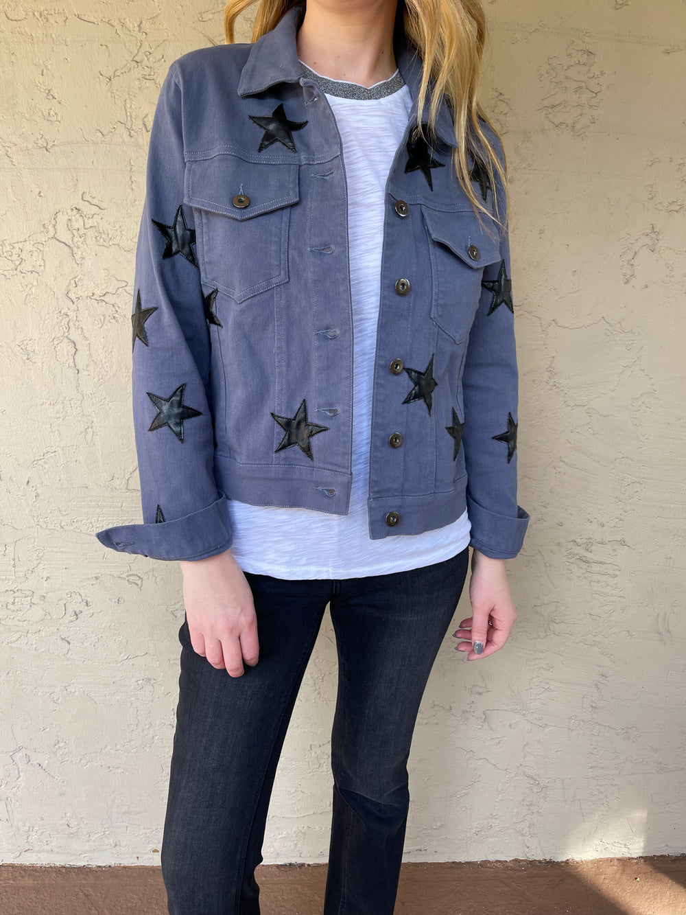 J Society Denim Vegan Star Jacket - Slate