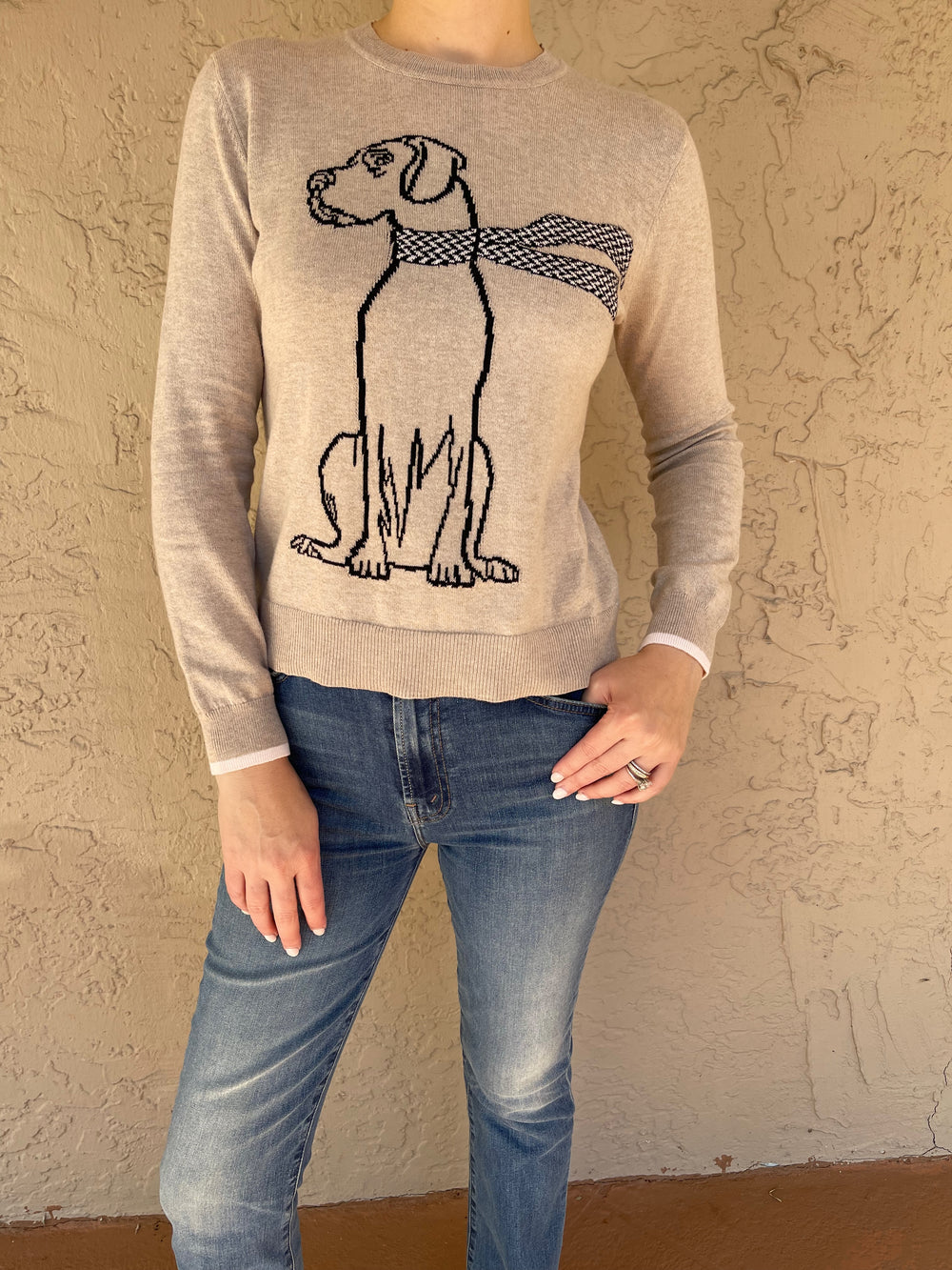 Woofington Crew Sweater - Biscotti