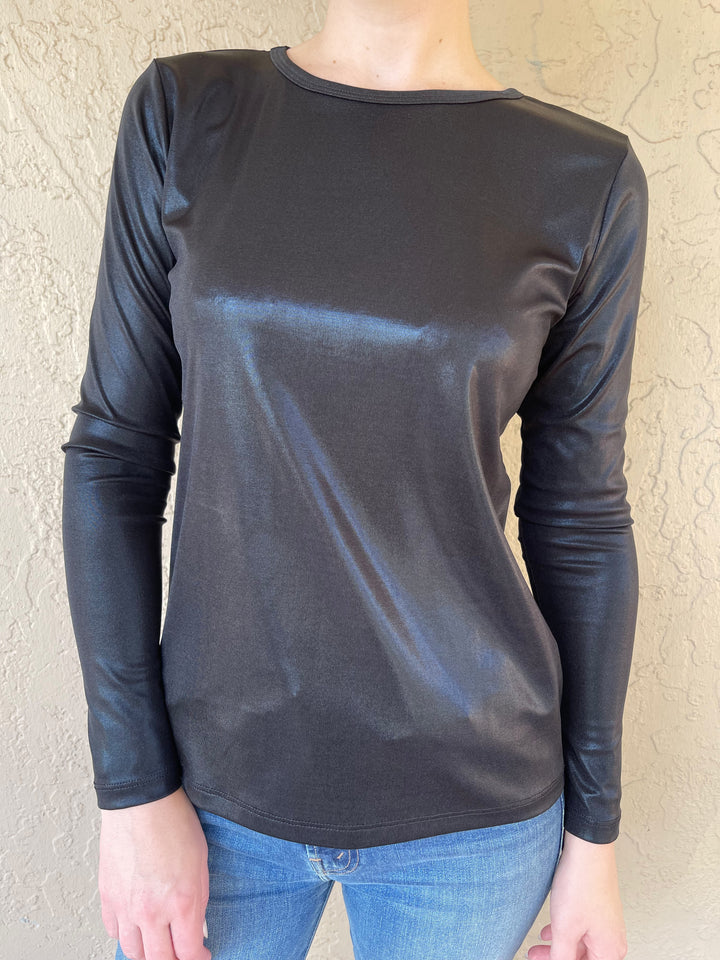 Elliot Lauren - Shimmer Knit Top in Lead 