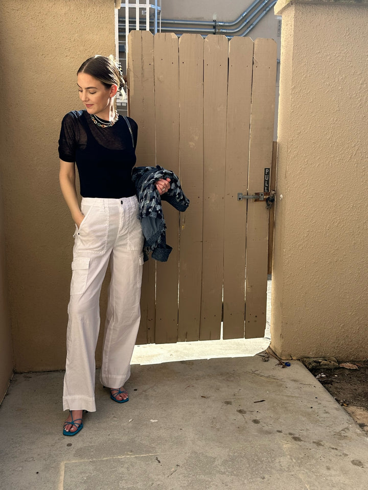 Ally Cargo Pant - White