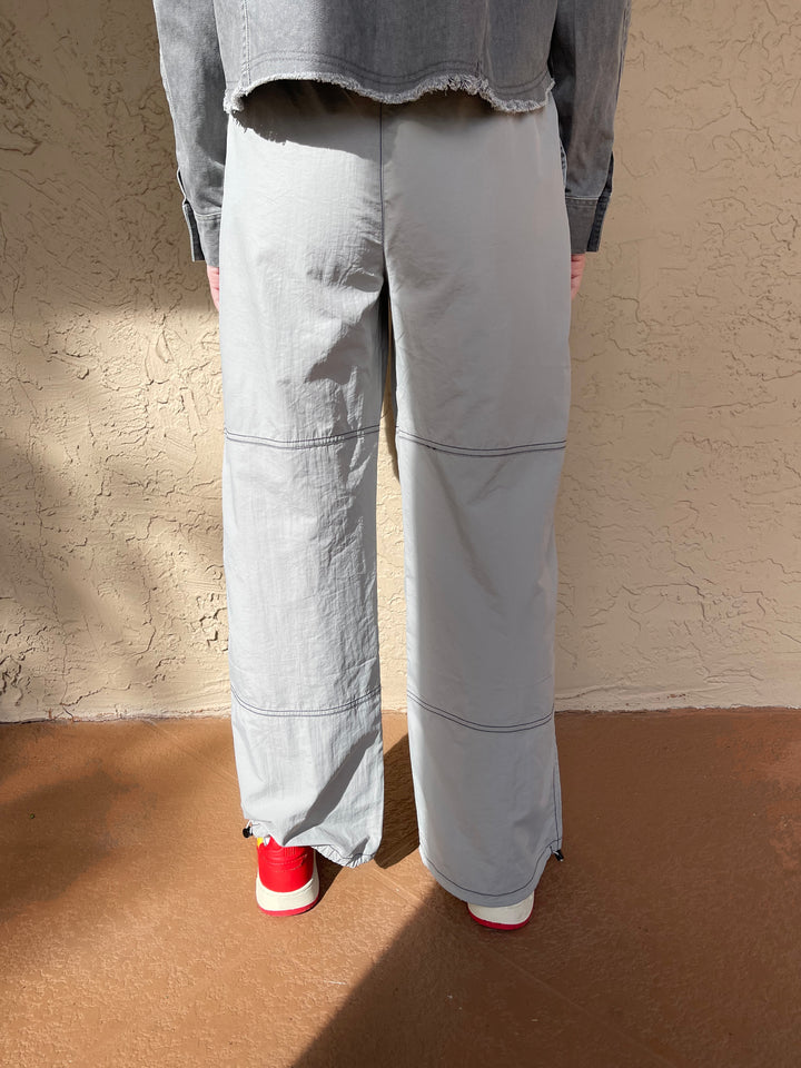 Stitched Parachute Pants - Grey
