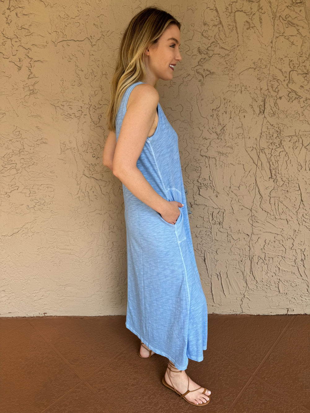 Elliott Lauren Sleeveless Maxi Dress With Pockets - Ocean