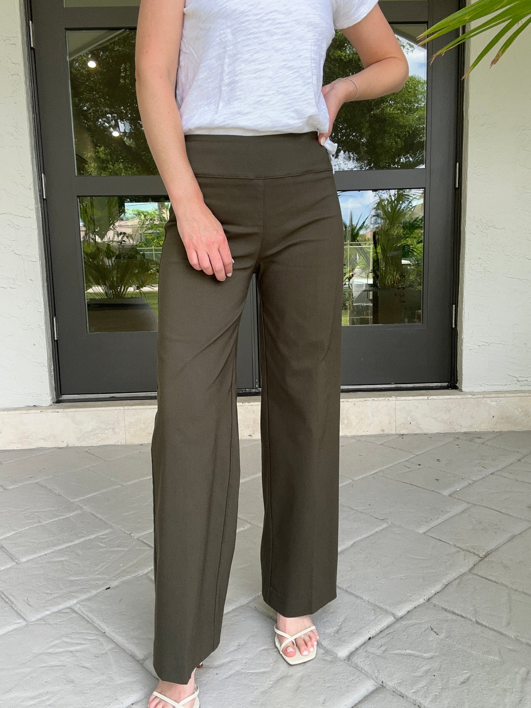 Control Stretch Wide Leg Pant - Hunter