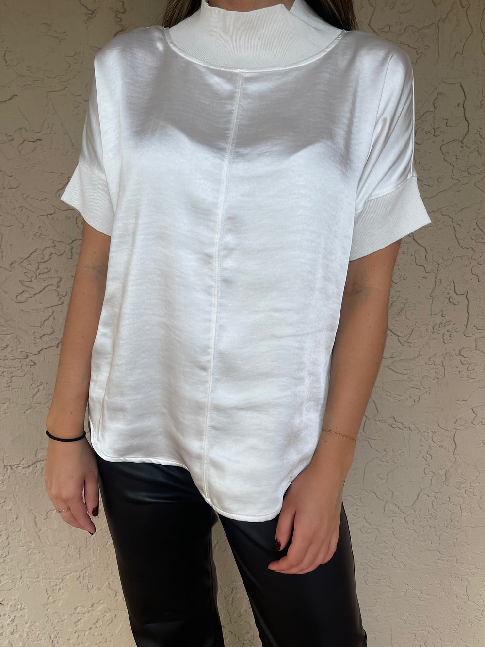 Tania Satin Top - Off White
