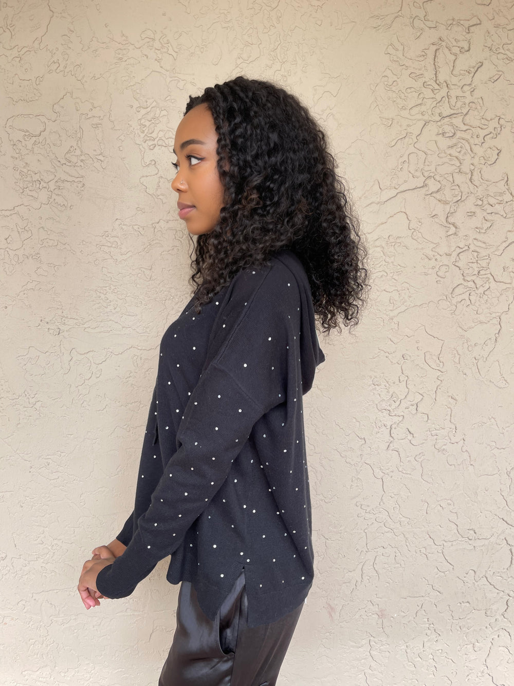 J Society Rhinestone Hoodie - Black