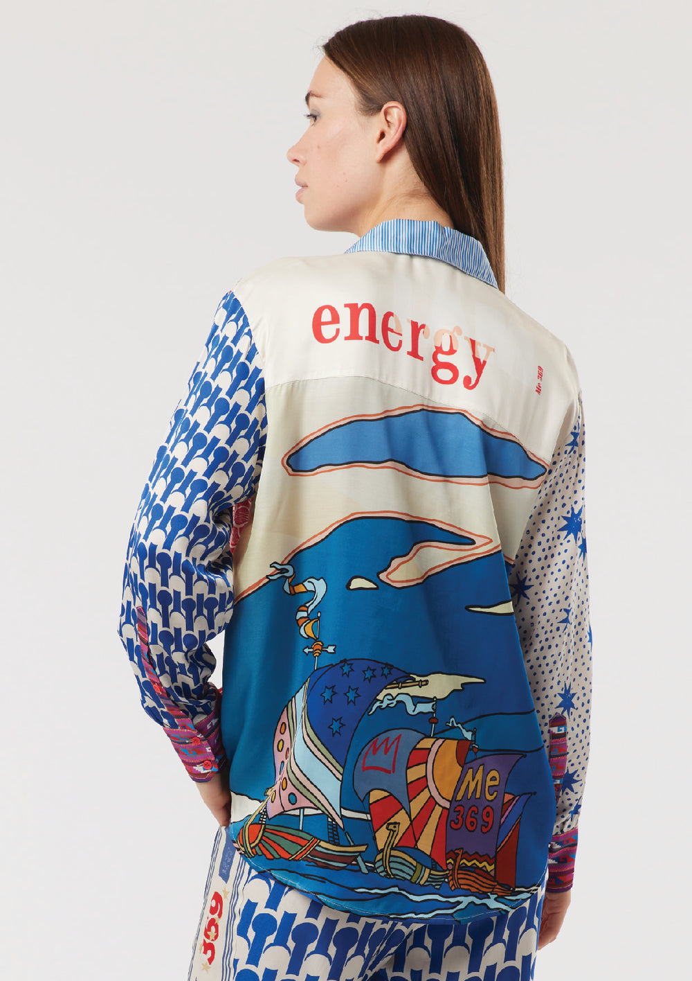 ME369 Isabel Mixed Print Shirt