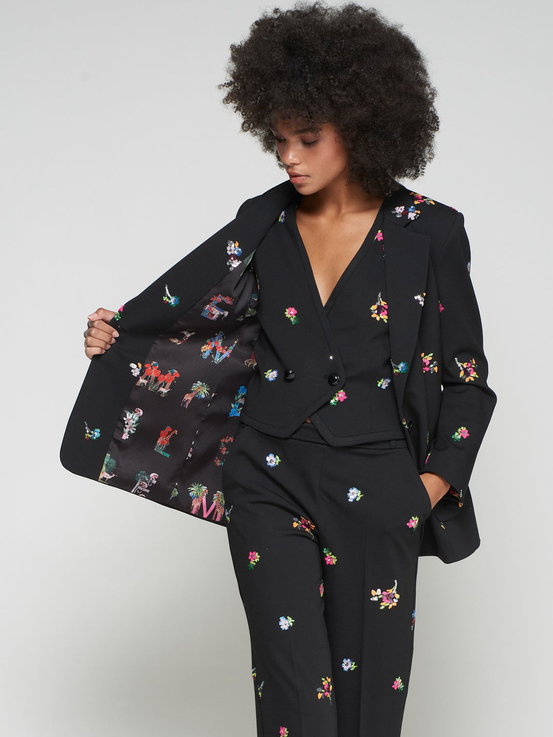 2 Aberturas Flores Blazer - Black