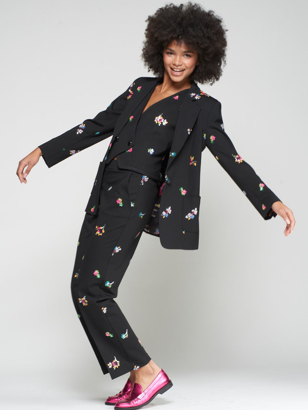2 Aberturas Flores Blazer - Black