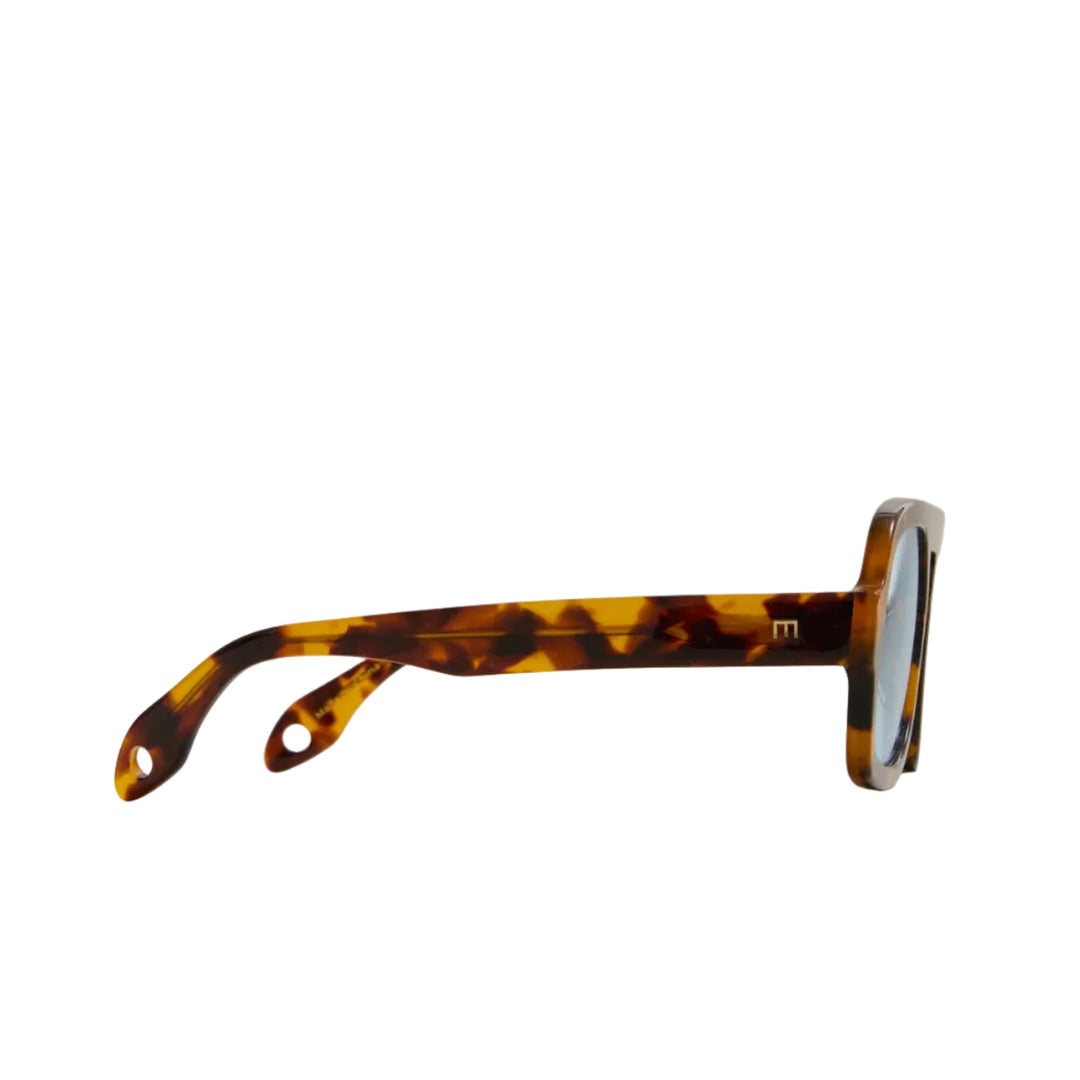 Elisa Johnson Jane Sunglasses in Brown Tortoise Blue Lens available at Barbara Katz