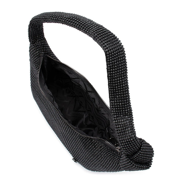 Olga Berg Jessica Crystal Mesh Bag in Black available at Barbara Katz