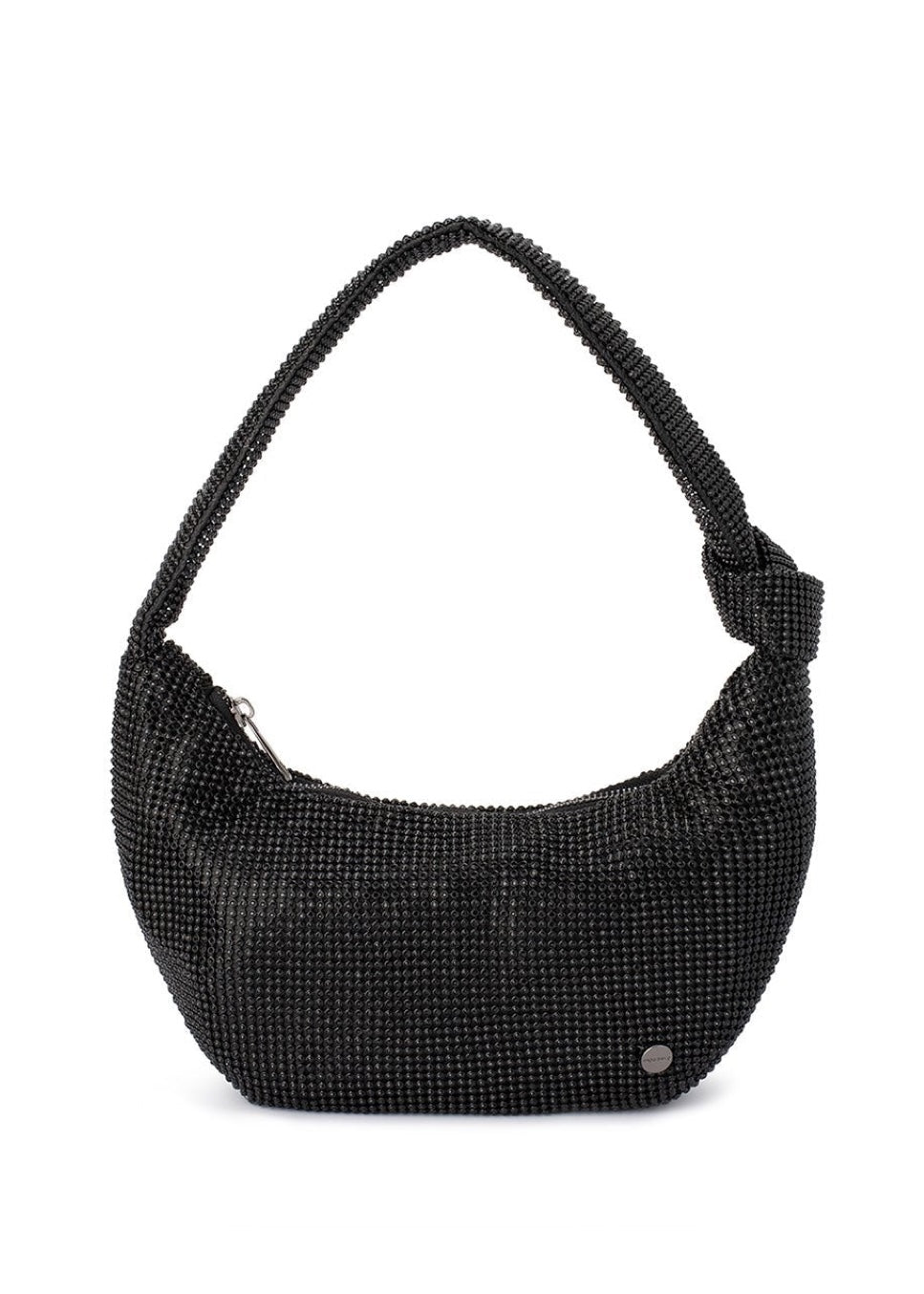 Olga Berg Jessica Crystal Mesh Bag in Black available at Barbara Katz